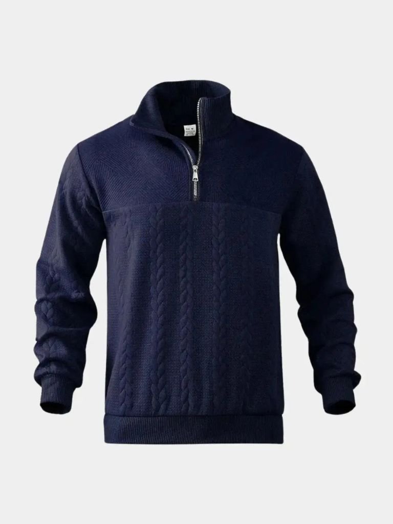 Dirk - Elegant Classic Quarter-Zip Pullover with Stylish Stand Collar