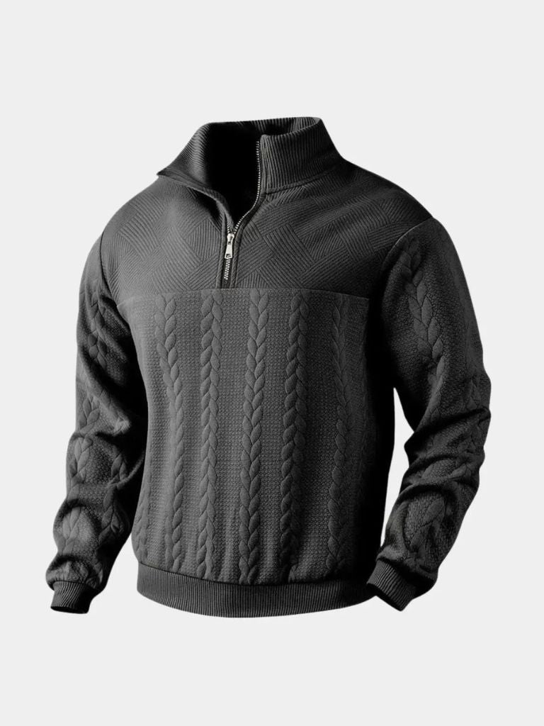 Dirk - Elegant Classic Quarter-Zip Pullover with Stylish Stand Collar