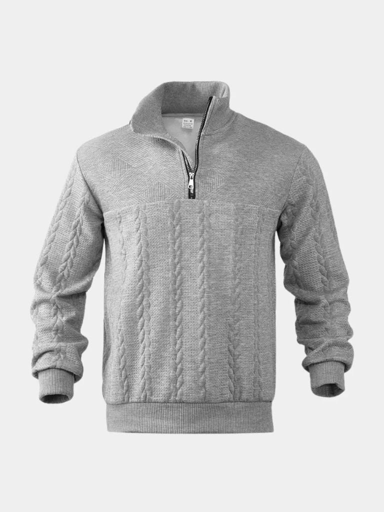 Dirk - Elegant Classic Quarter-Zip Pullover with Stylish Stand Collar