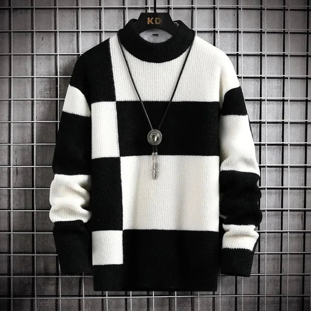 Dirk - Stylish monochrome sweater with classic cut