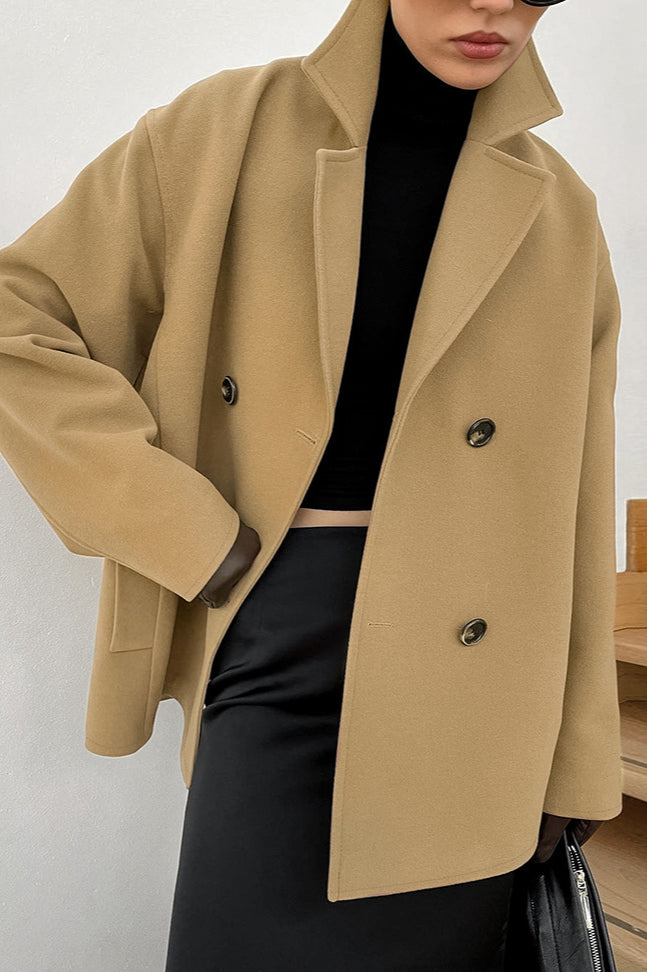 Loose Wool Coat with Lapel for an Elegant and Cozy Style