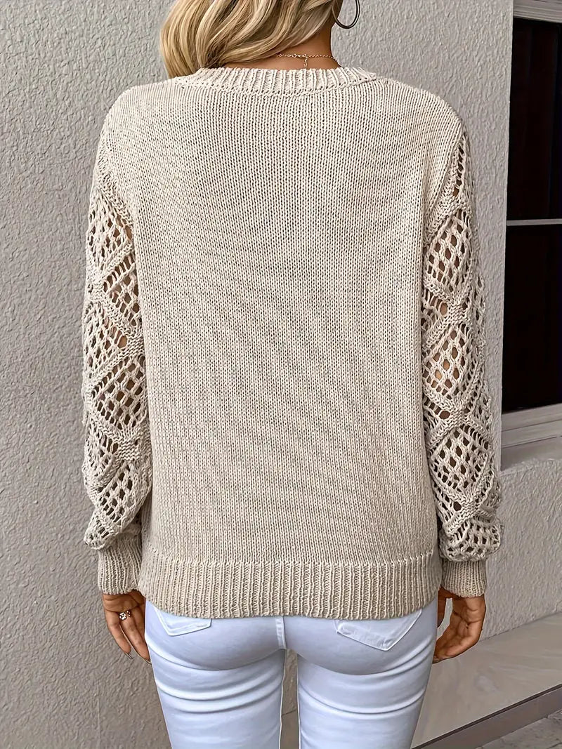 Elegant women's V-neck knit sweater for timeless style