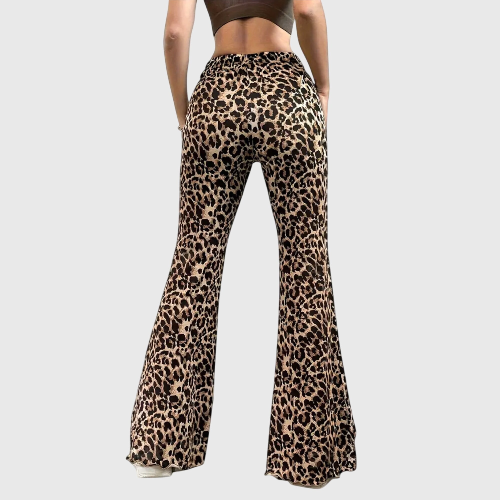 Leopard-Print Bootcut Pants