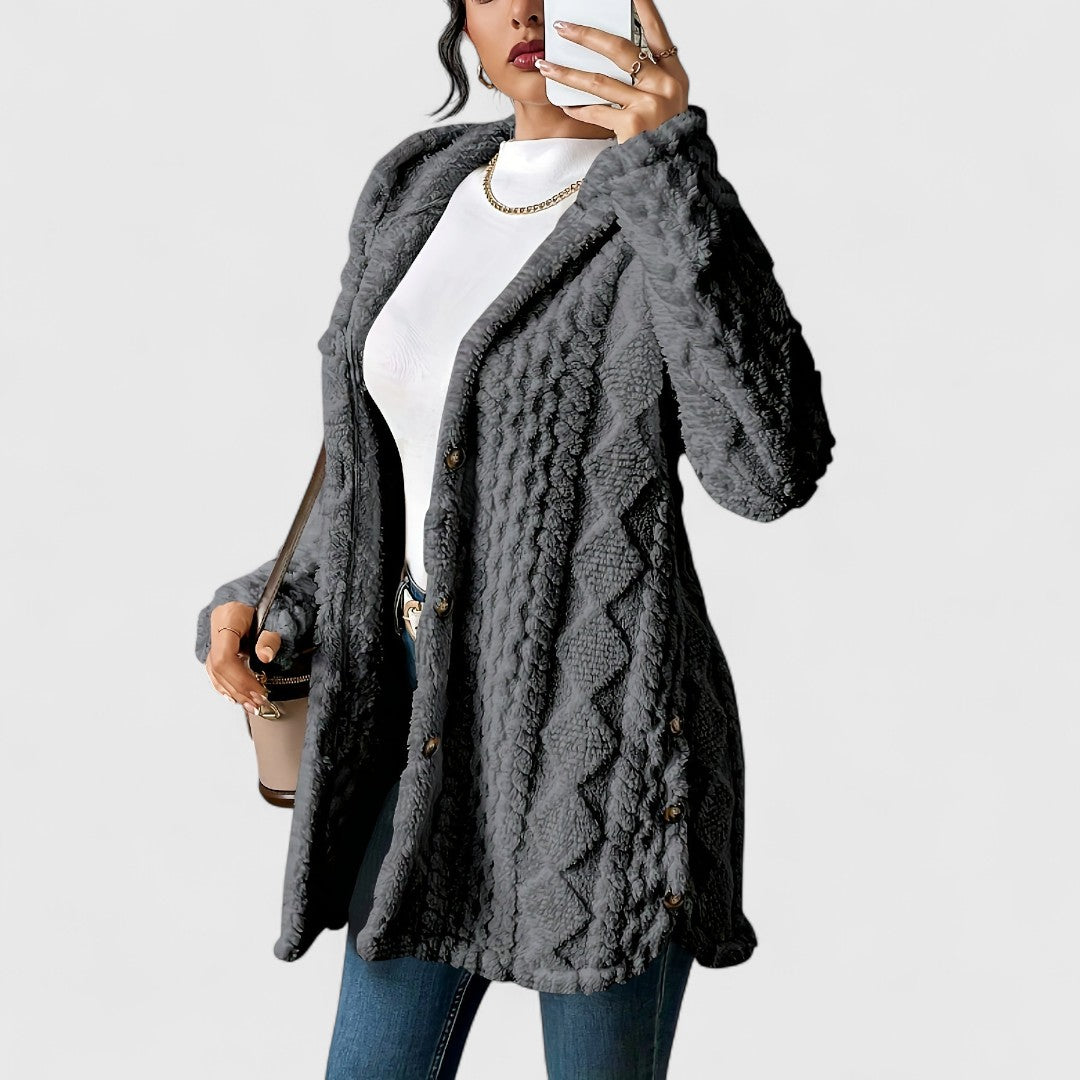 Elise - Cozy Plush Hooded Cardigan for Ultimate Comfort