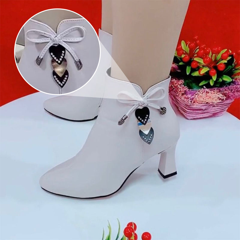Pointed Toe Ankle Boots with Bow for an Elegant Style