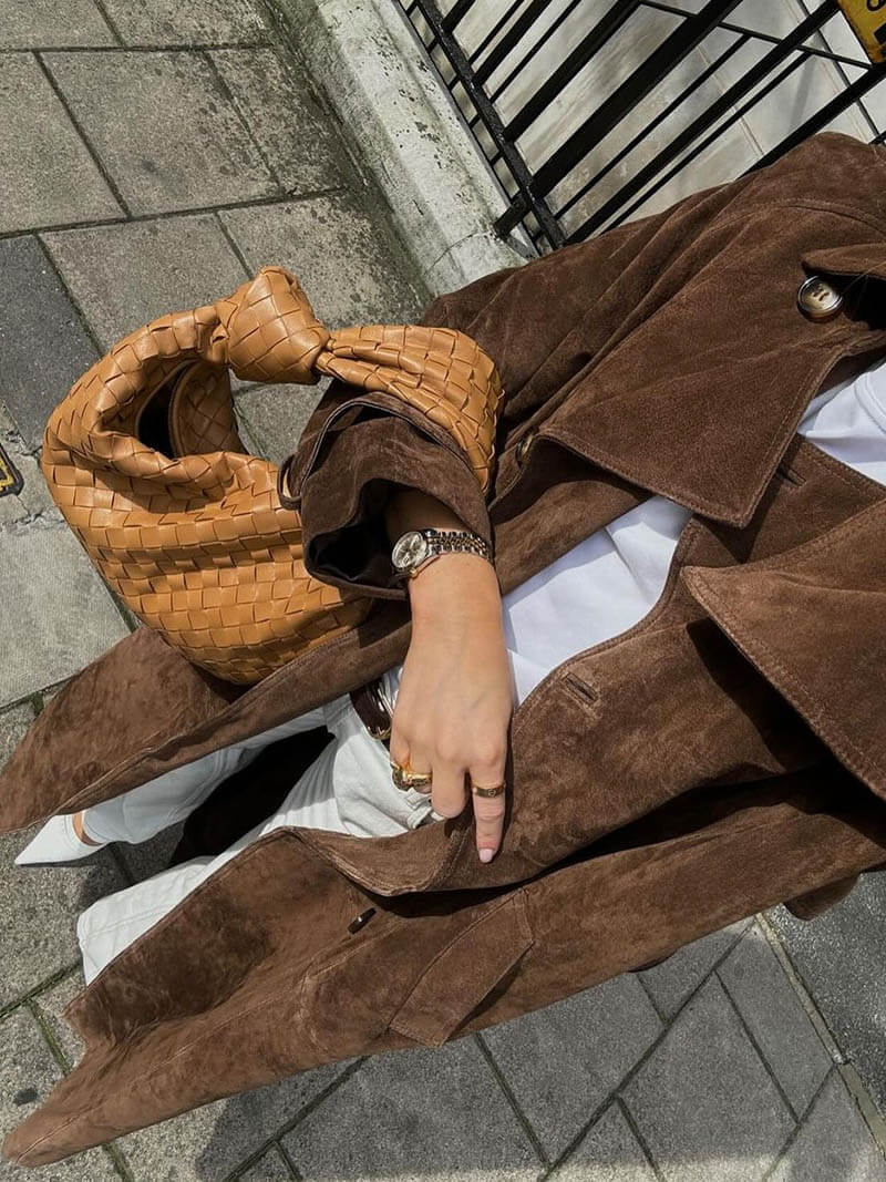 Matilde | Emilia Elegant Suede Trench Coat for a Sophisticated Style