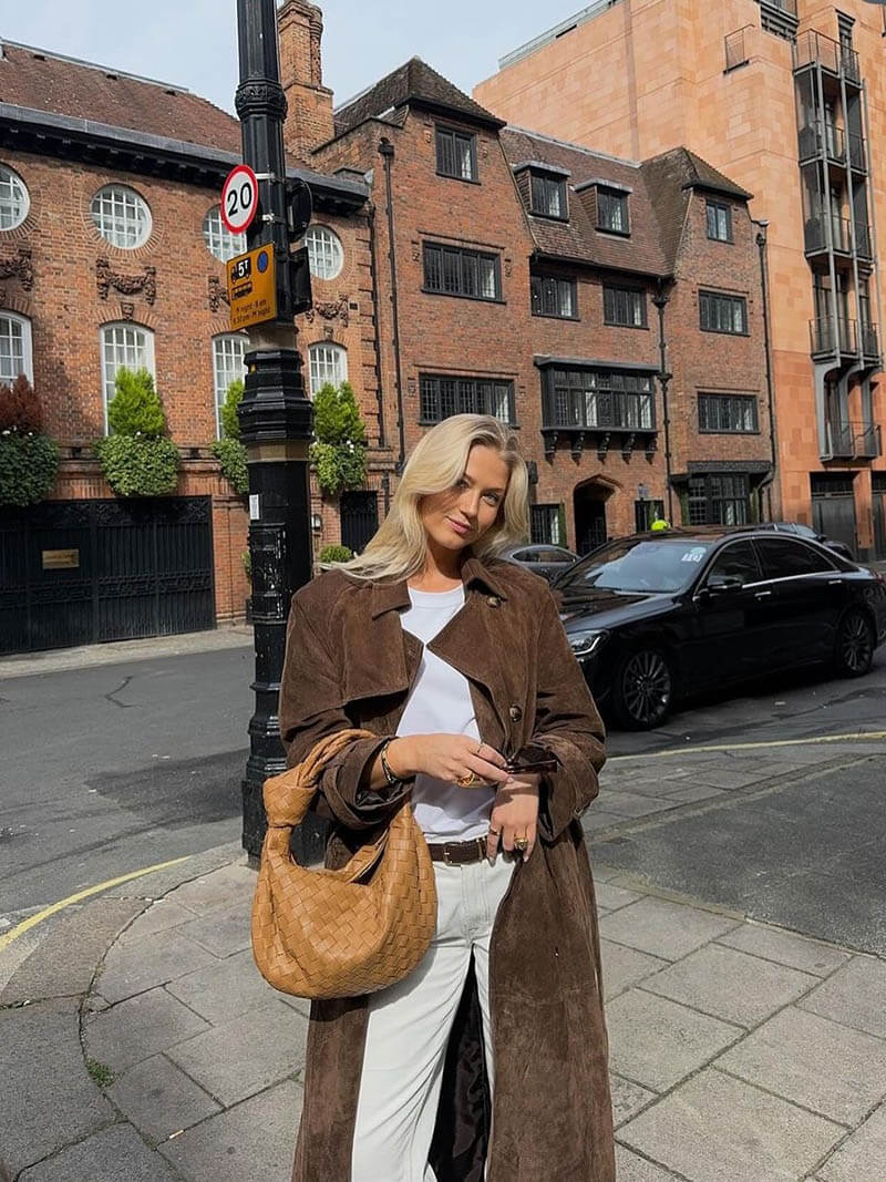 Matilde | Emilia Elegant Suede Trench Coat for a Sophisticated Style