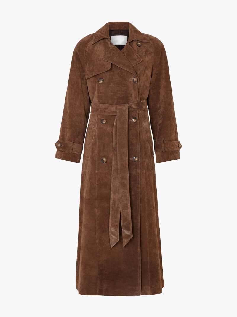 Matilde | Emilia Elegant Suede Trench Coat for a Sophisticated Style