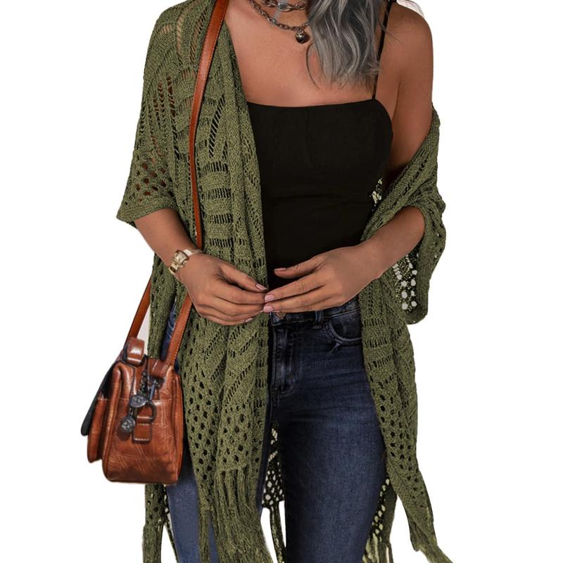 Breezy Summer Hollow-Out Tassel Outerwear for Effortless Style