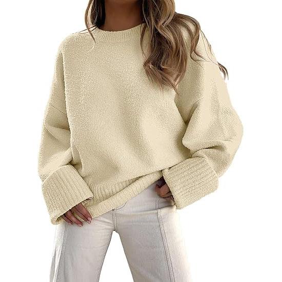 Long-Sleeve Crewneck Pullover Sweater — Effortless Everyday Warmth