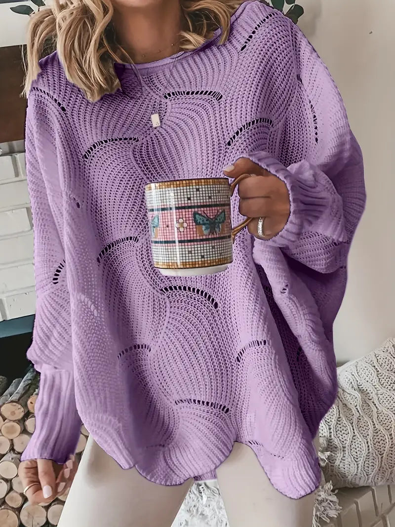 Amélie - Loose-fit simple knit sweater for a casual style