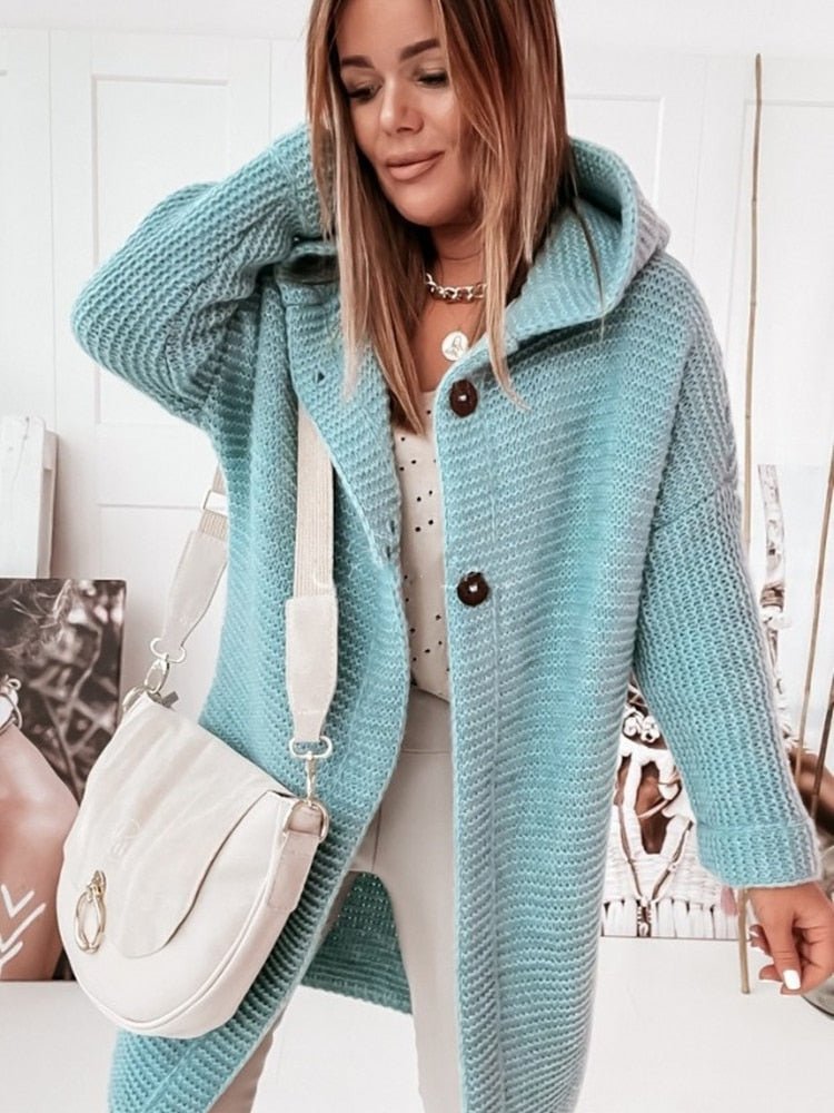 Ultra-Soft Hooded Knit Cardigan for Women