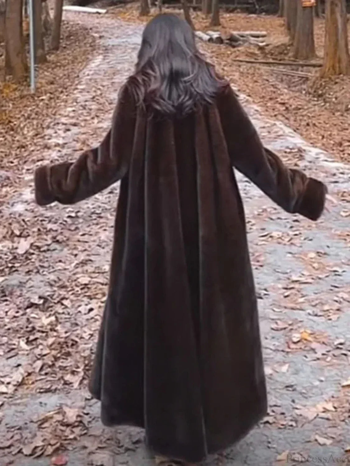 Casual Luxurious Overcoat with Plush Imitation Mink Finish