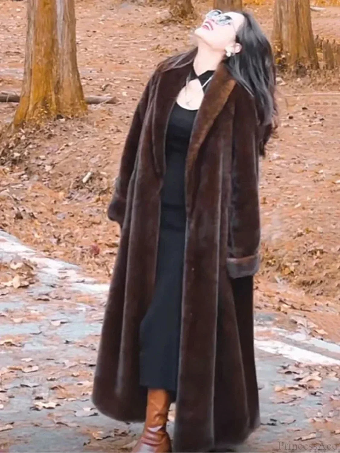 Casual Luxurious Overcoat with Plush Imitation Mink Finish