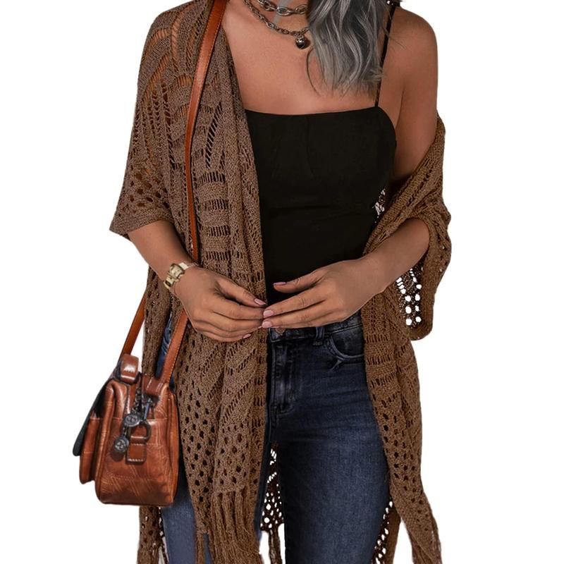 Breezy Summer Hollow-Out Tassel Outerwear for Effortless Style