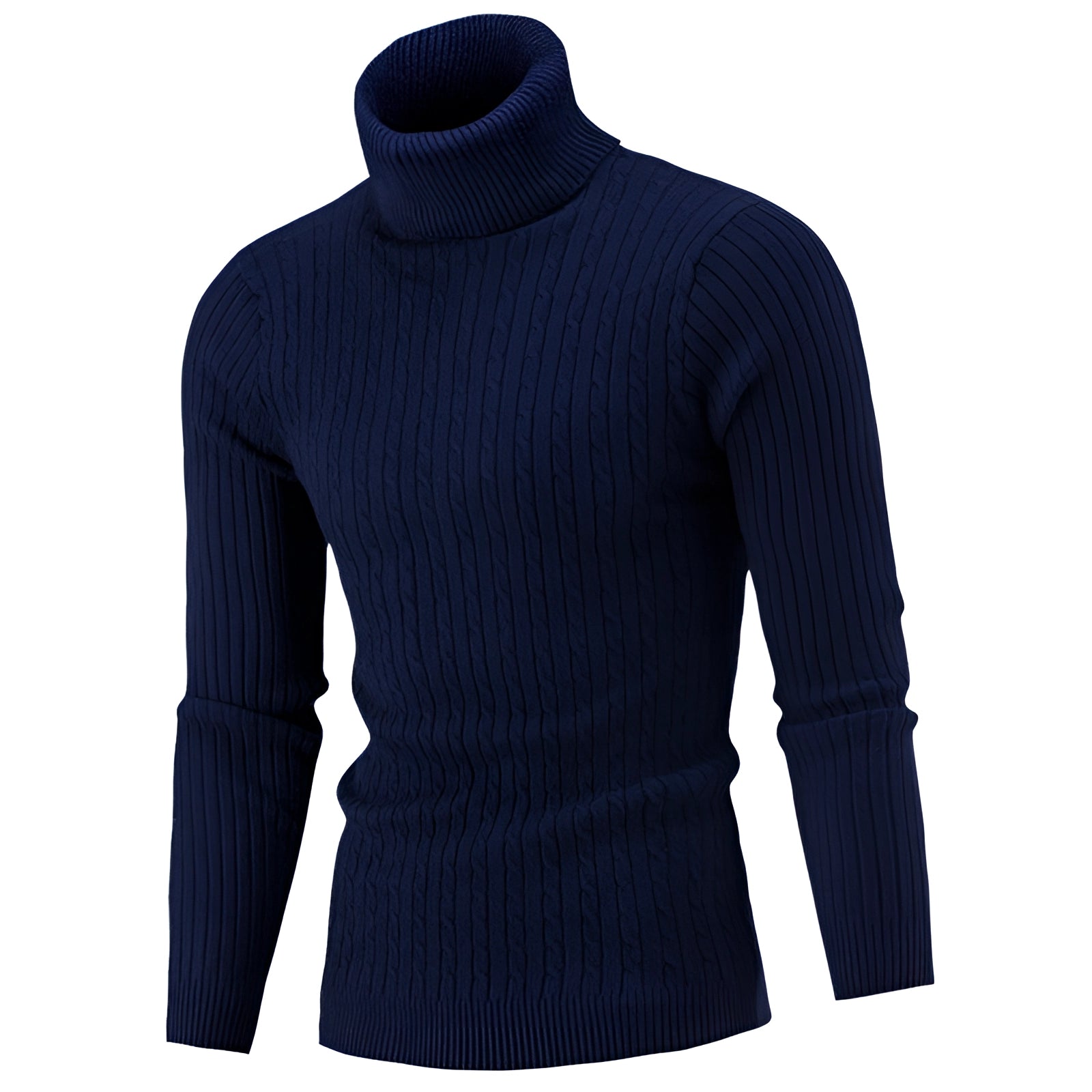 Henrik - Elegant cable-knit turtleneck sweater made of high-quality wool