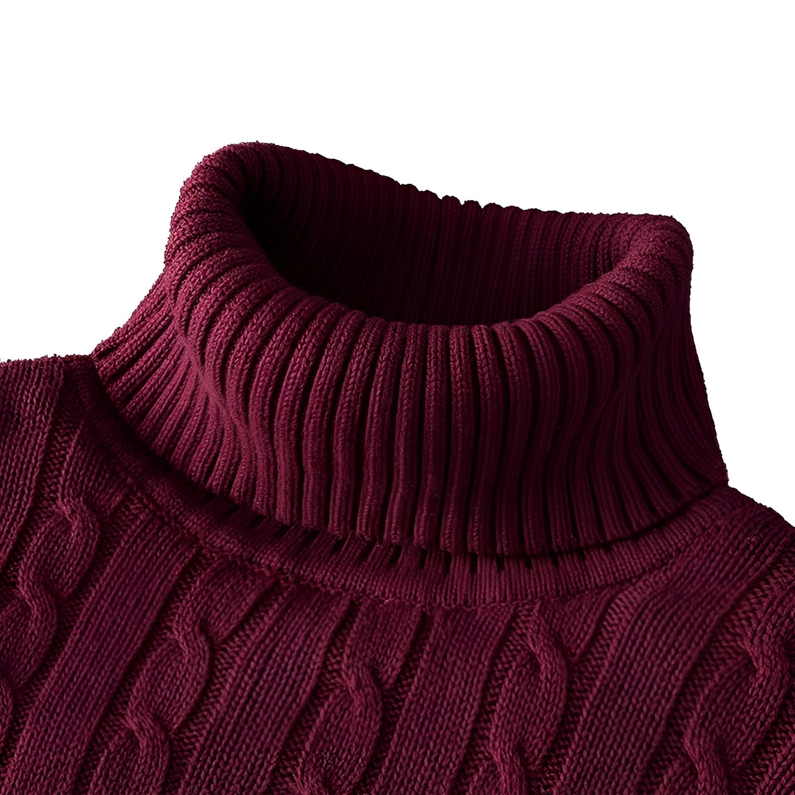 Henrik - Elegant cable-knit turtleneck sweater made of high-quality wool