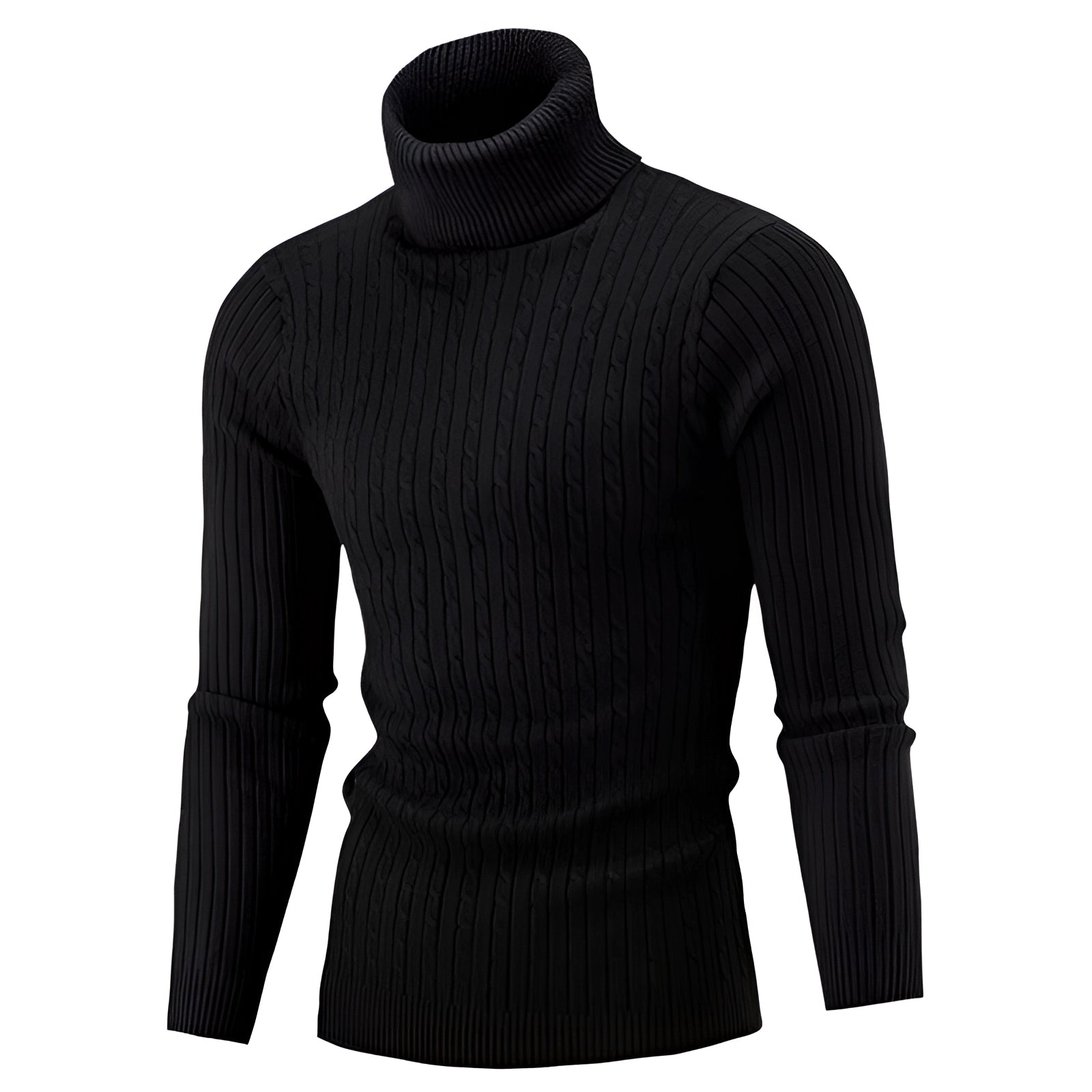 Henrik - Elegant cable-knit turtleneck sweater made of high-quality wool