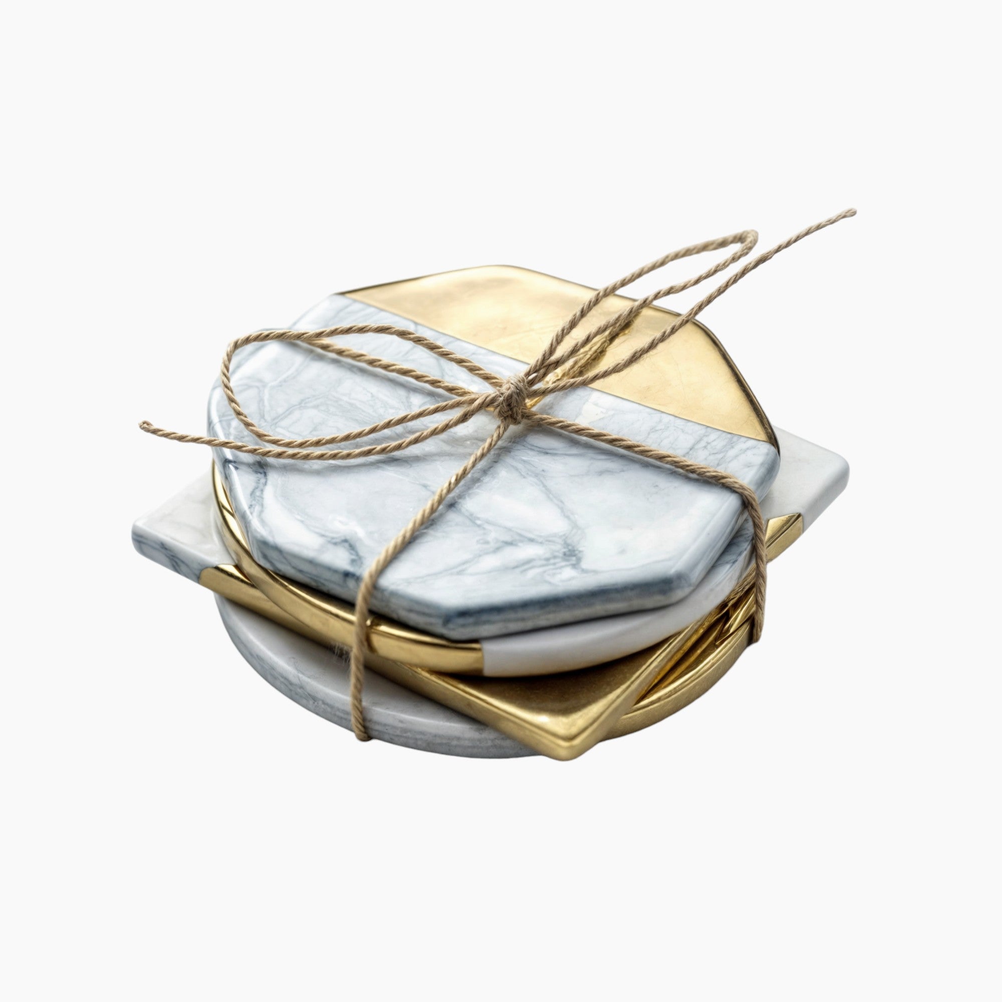IvoraHome - Magnificent Ivory Marble Coaster Set for a Touch of Elegance in Your Interior