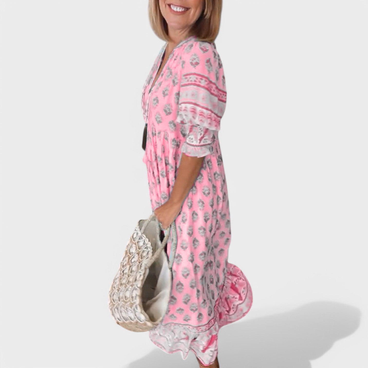 Marlena Dress: V-Neckline with Flattering A-Line Silhouette