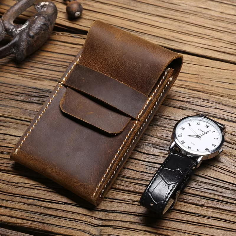 Sleek and Timeless Heritage Leather Watch Organizer