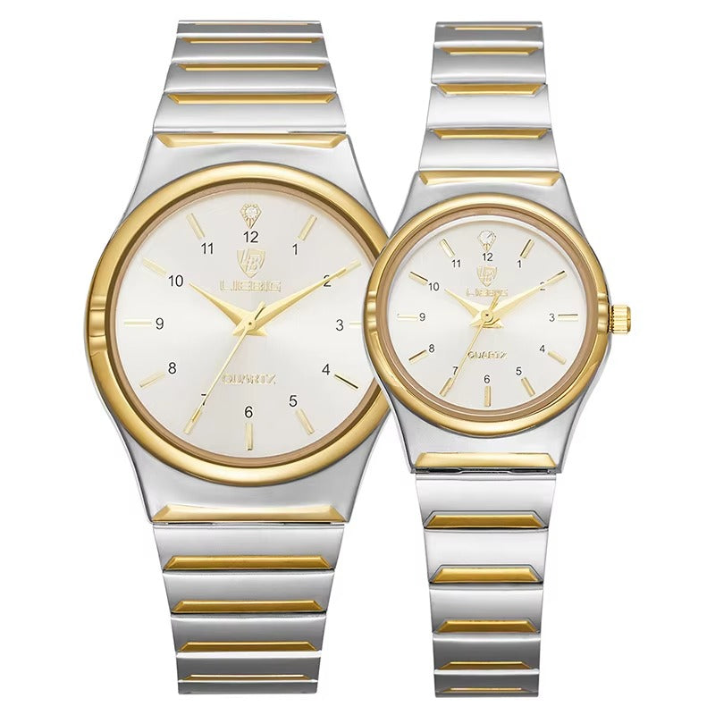 Elegant couples' watch in silver tone for a sophisticated style