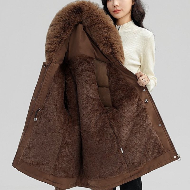 Sofia Couture Elegant Fur Parka for a Luxurious Look