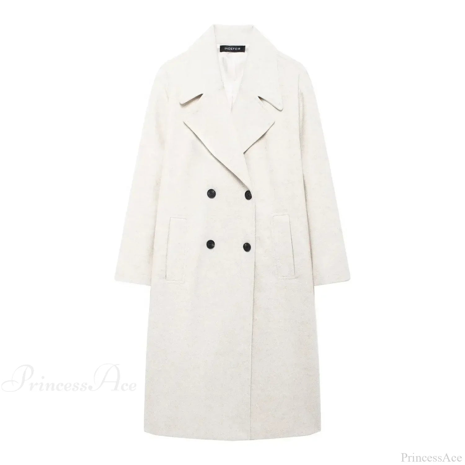 Large Coat with Tie-up Mao Collar and Wide Lapels