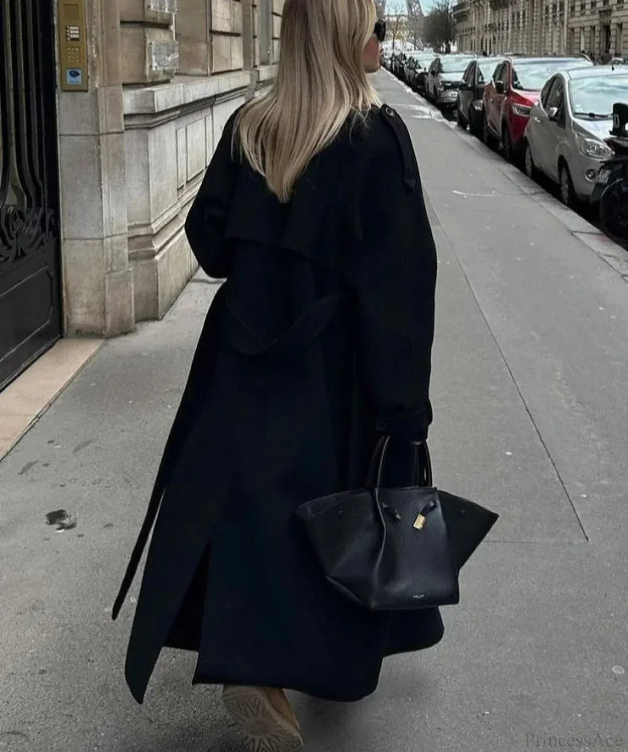 Lamb Wool Patchwork Leather Belted Overcoat for Warm and Stylish Comfort