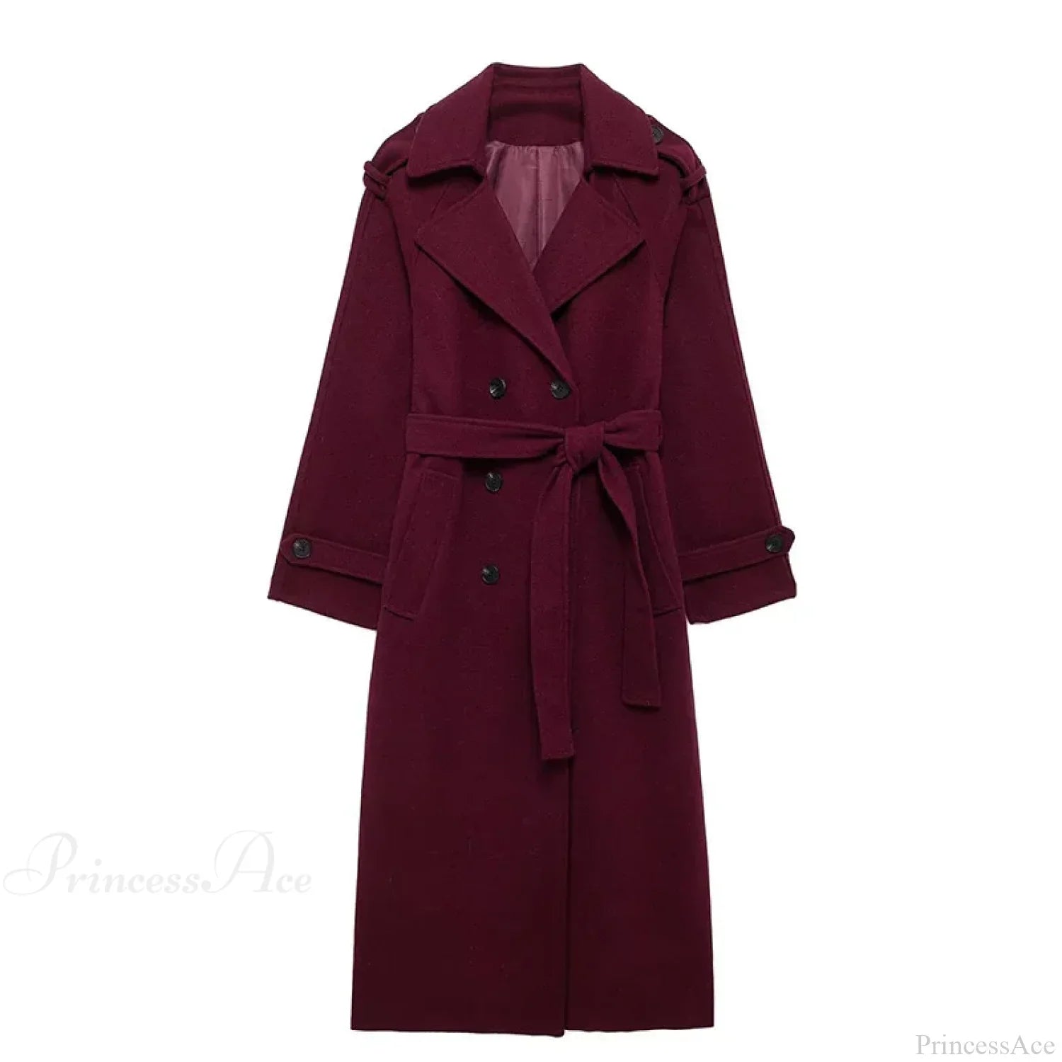 Lamb Wool Patchwork Leather Belted Overcoat for Warm and Stylish Comfort