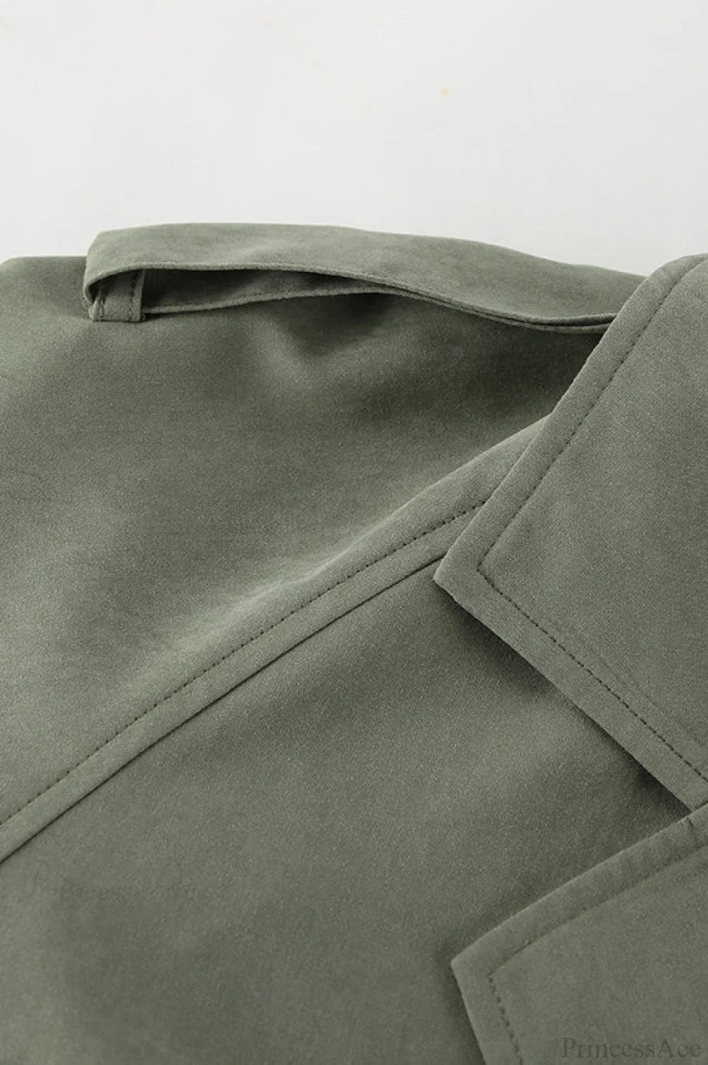 Casual Elegant Trench Coat with Wide Collar, Waist Belt, and Lazy Casual Style