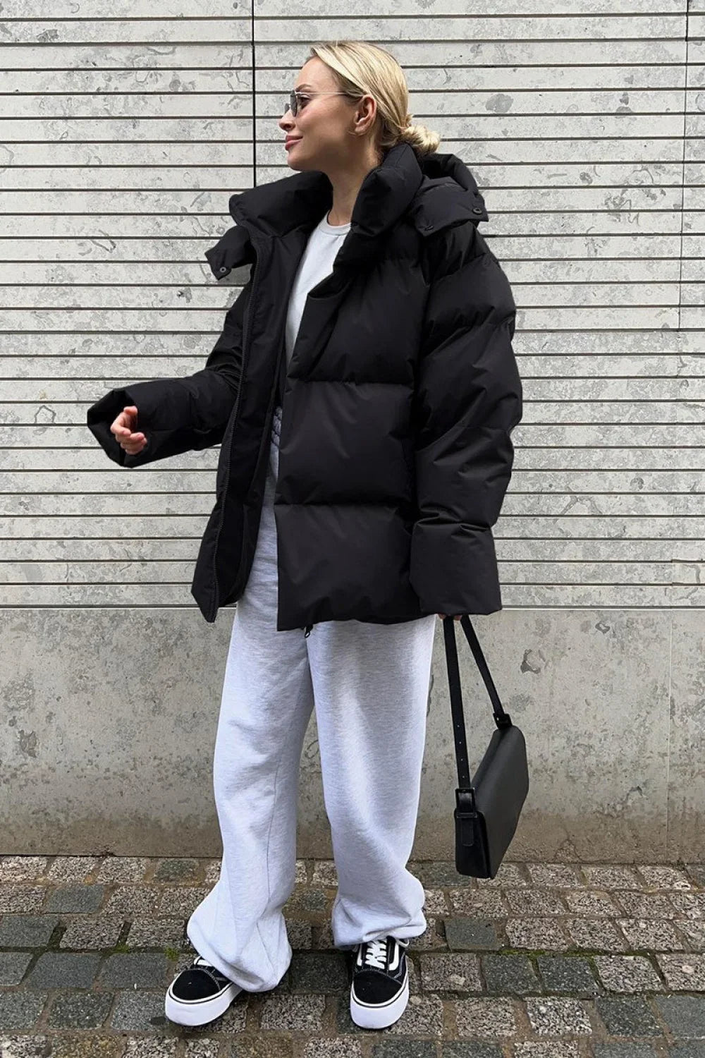 Luxe Loose Solid Cotton Hoodie Coat for a Modern Minimalist Look