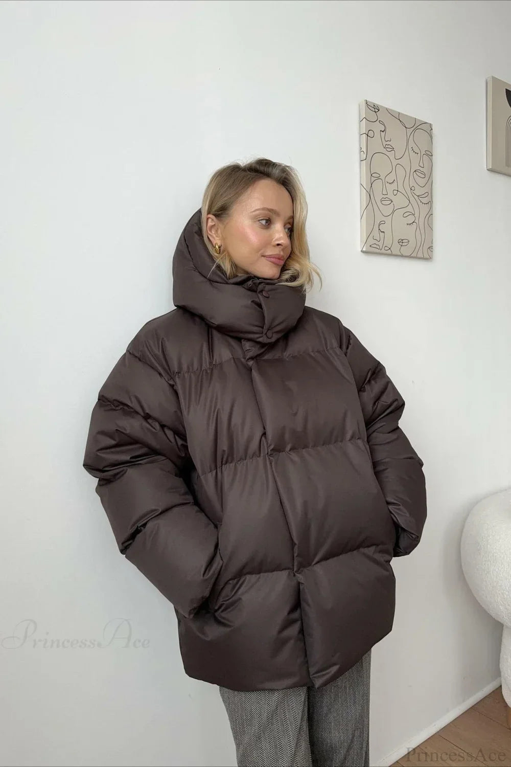 Luxe Loose Solid Cotton Hoodie Coat for a Modern Minimalist Look