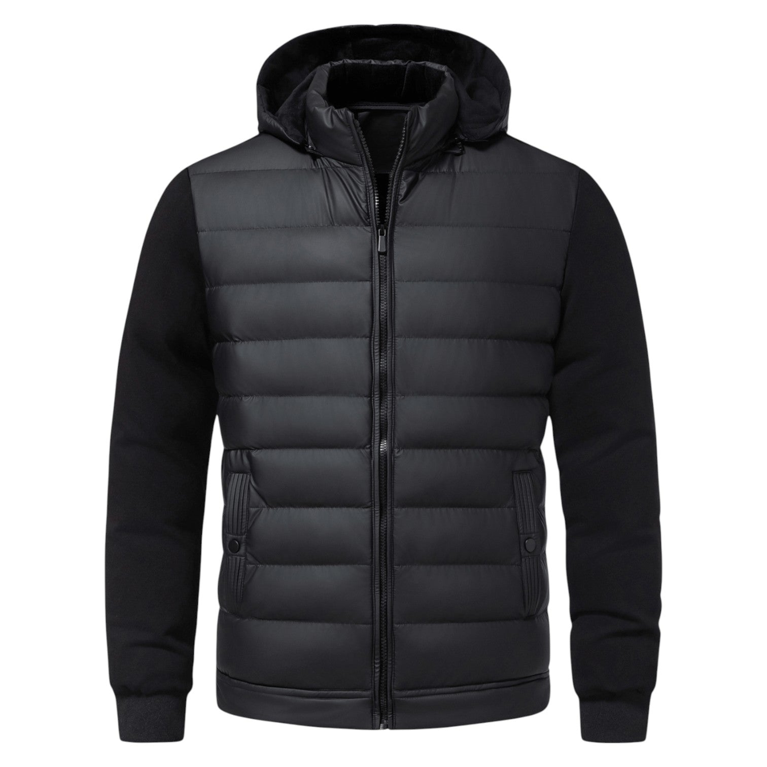Luca – Stylish hooded jacket with zipper and fashionable quilted front