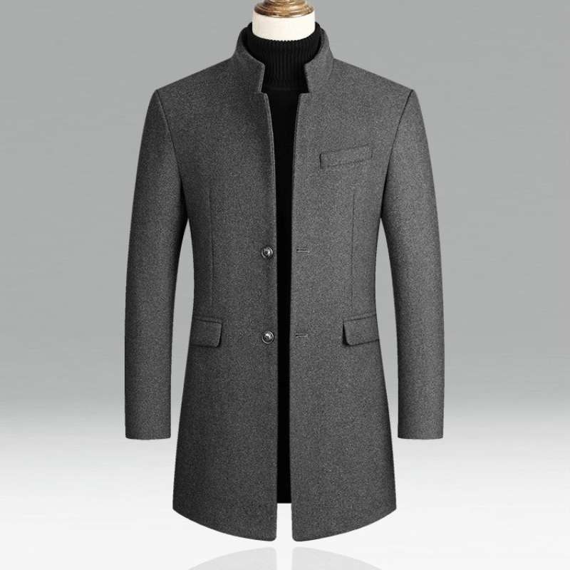 Lukas - Elegant Wool Coat with Stylish Stand Collar for Timeless Elegance