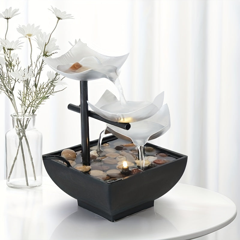 Light and stylish leaf fountain for a relaxed atmosphere
