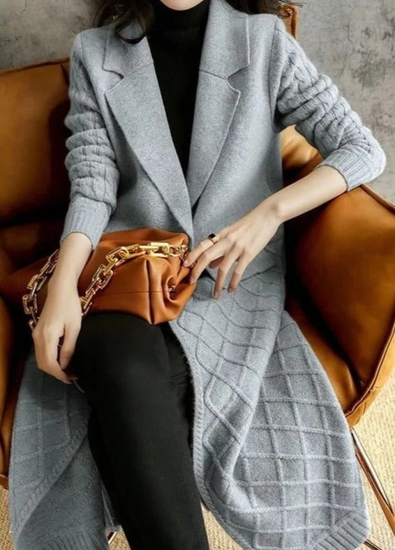 Cozy Women's Cable-Knit Sleeve Cardigan Coat