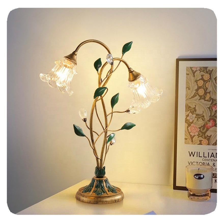 Elegant French floral table lamp for stylish lighting