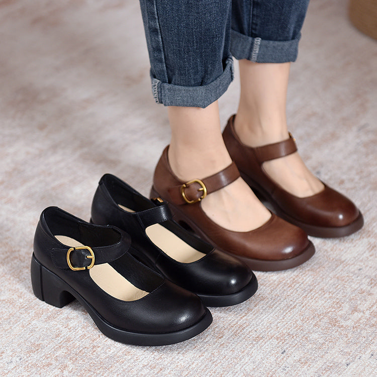 Leather Mary Janes