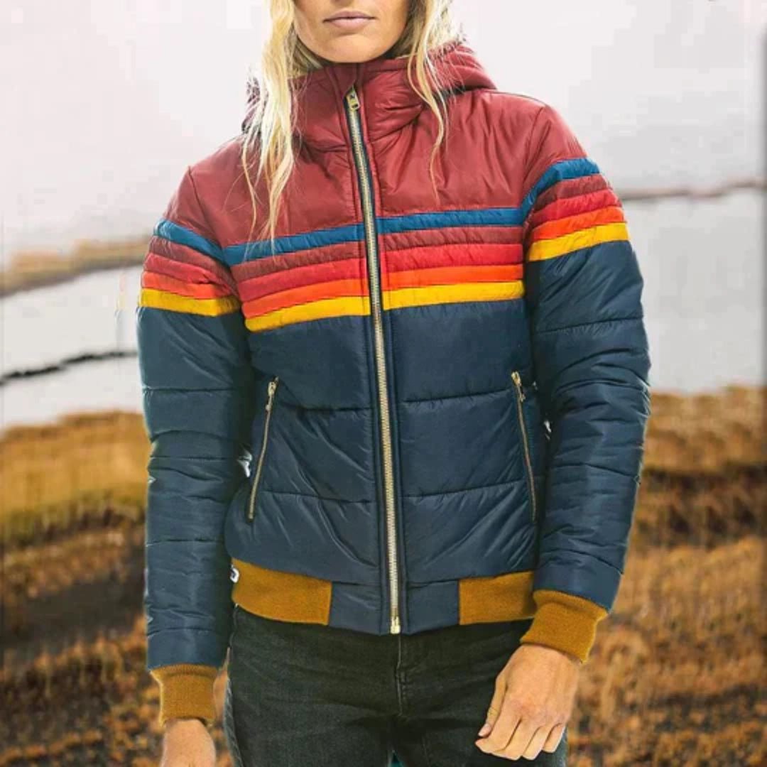 Mia – Trendy Colourblock Puffer Jacket with Cozy High Collar