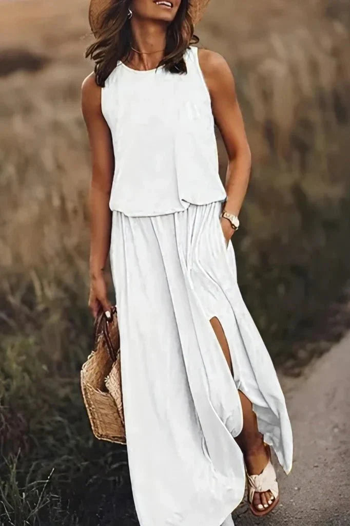 Relaxed Maxi Two-Piece Set for an Elegant and Comfortable Look
