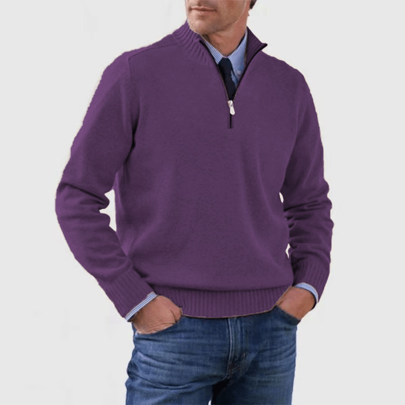 Norwin - Elegant Classic Pullover with Stylish Half Zipper