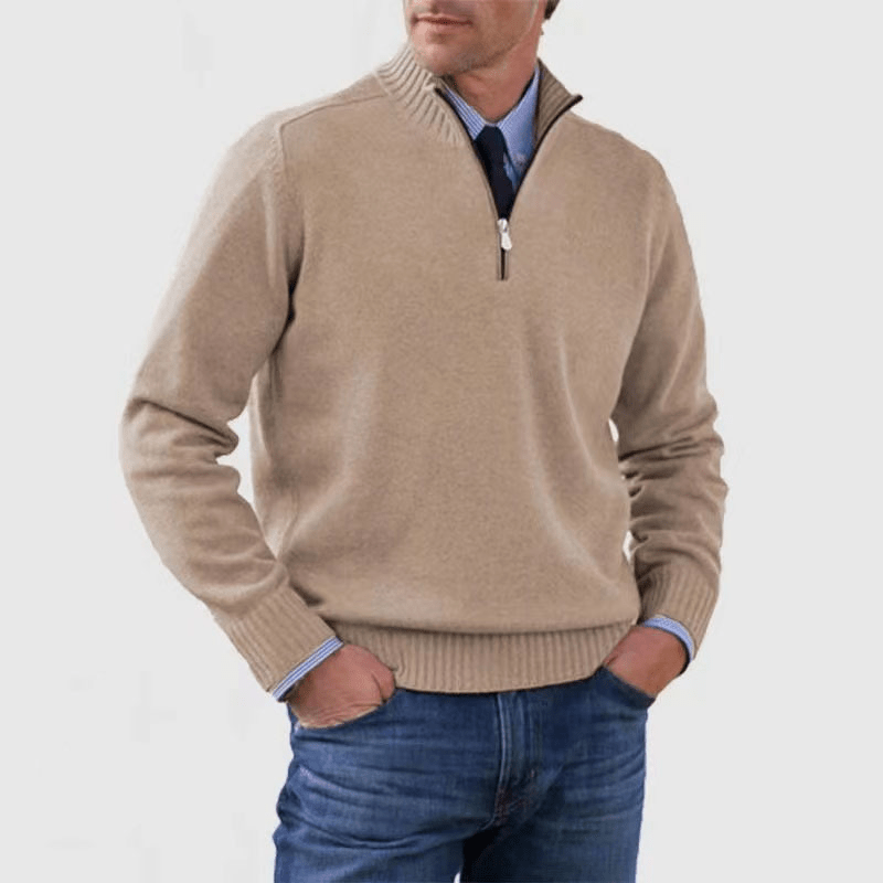 Norwin - Elegant Classic Pullover with Stylish Half Zipper
