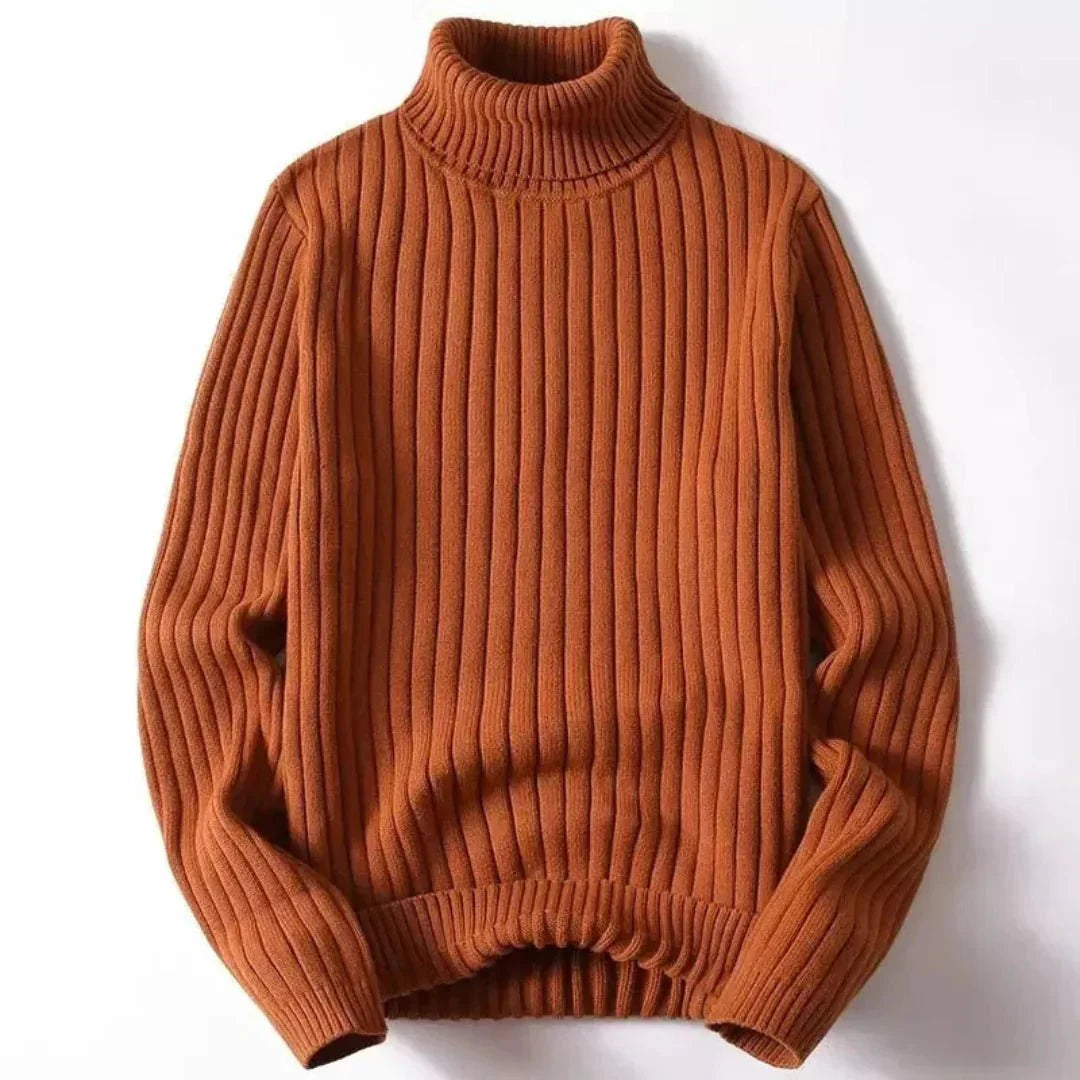 Oswald - Elegant classic rib knit with a high turtleneck for timeless style