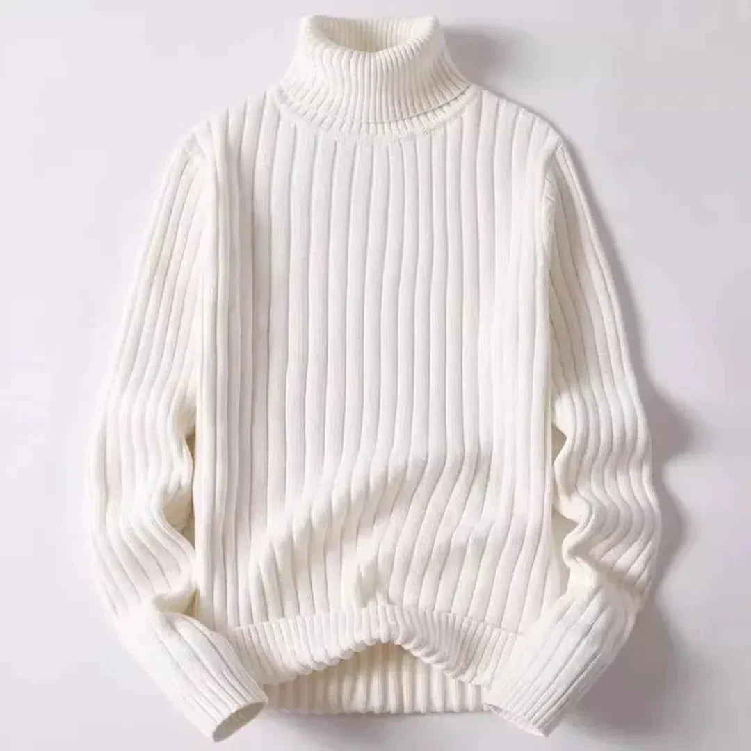 Oswald - Elegant classic rib knit with a high turtleneck for timeless style