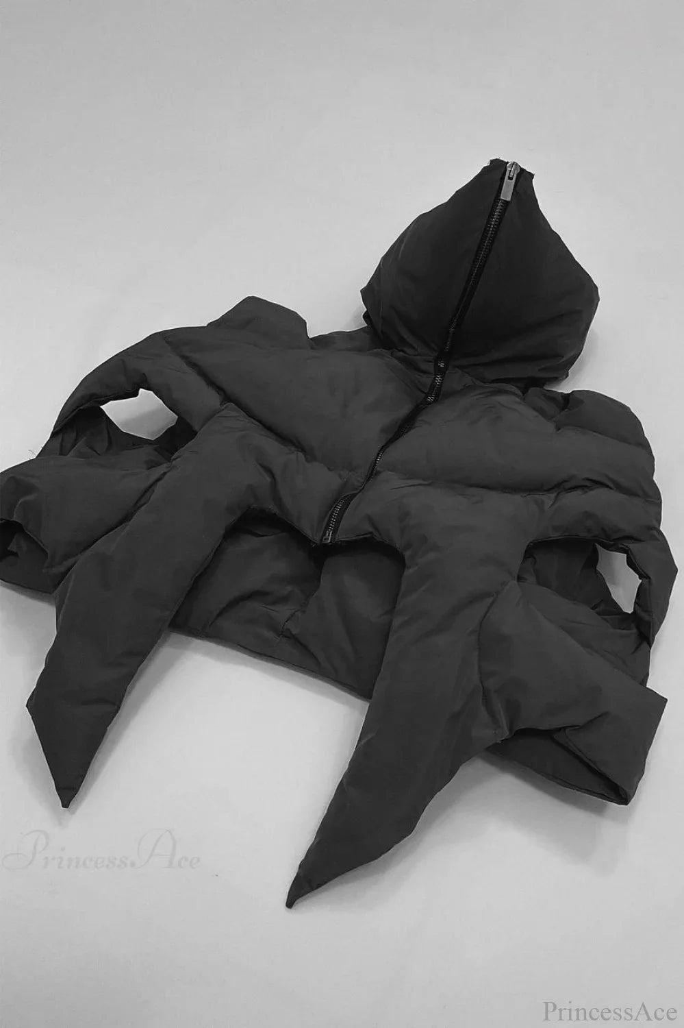 Padded punk collar stand-up zip jacket for a bold style