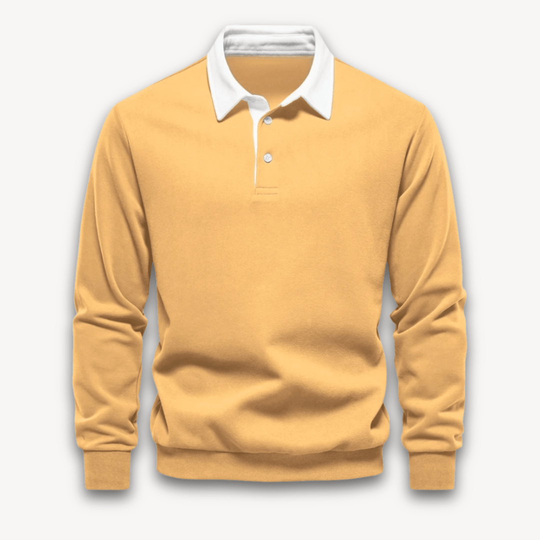Rainer - Elegant classic long-sleeve polo sweater for stylish looks