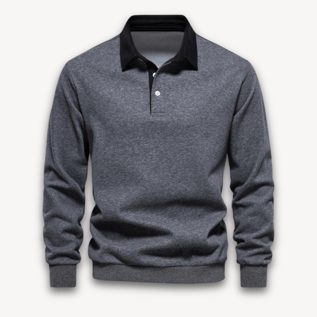 Rainer - Elegant classic long-sleeve polo sweater for stylish looks