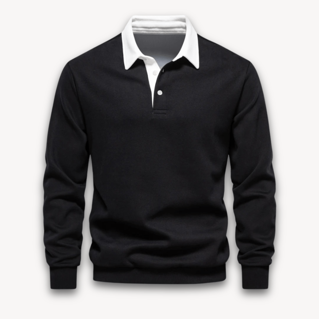 Rainer - Elegant classic long-sleeve polo sweater for stylish looks