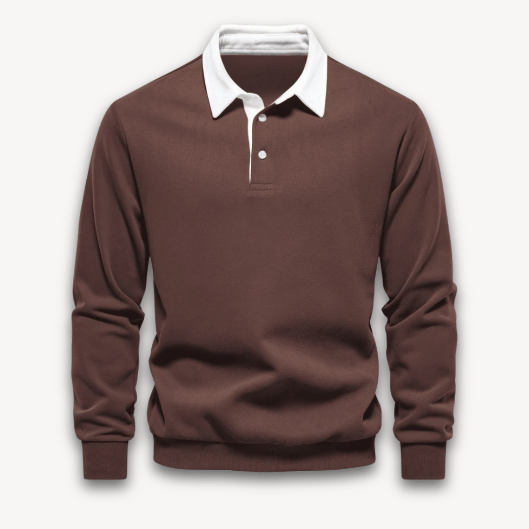 Rainer - Elegant classic long-sleeve polo sweater for stylish looks